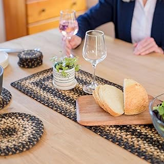 Homespice Kilimanjaro Jute Braided Long Table Runner, Warm Primitive Dec...