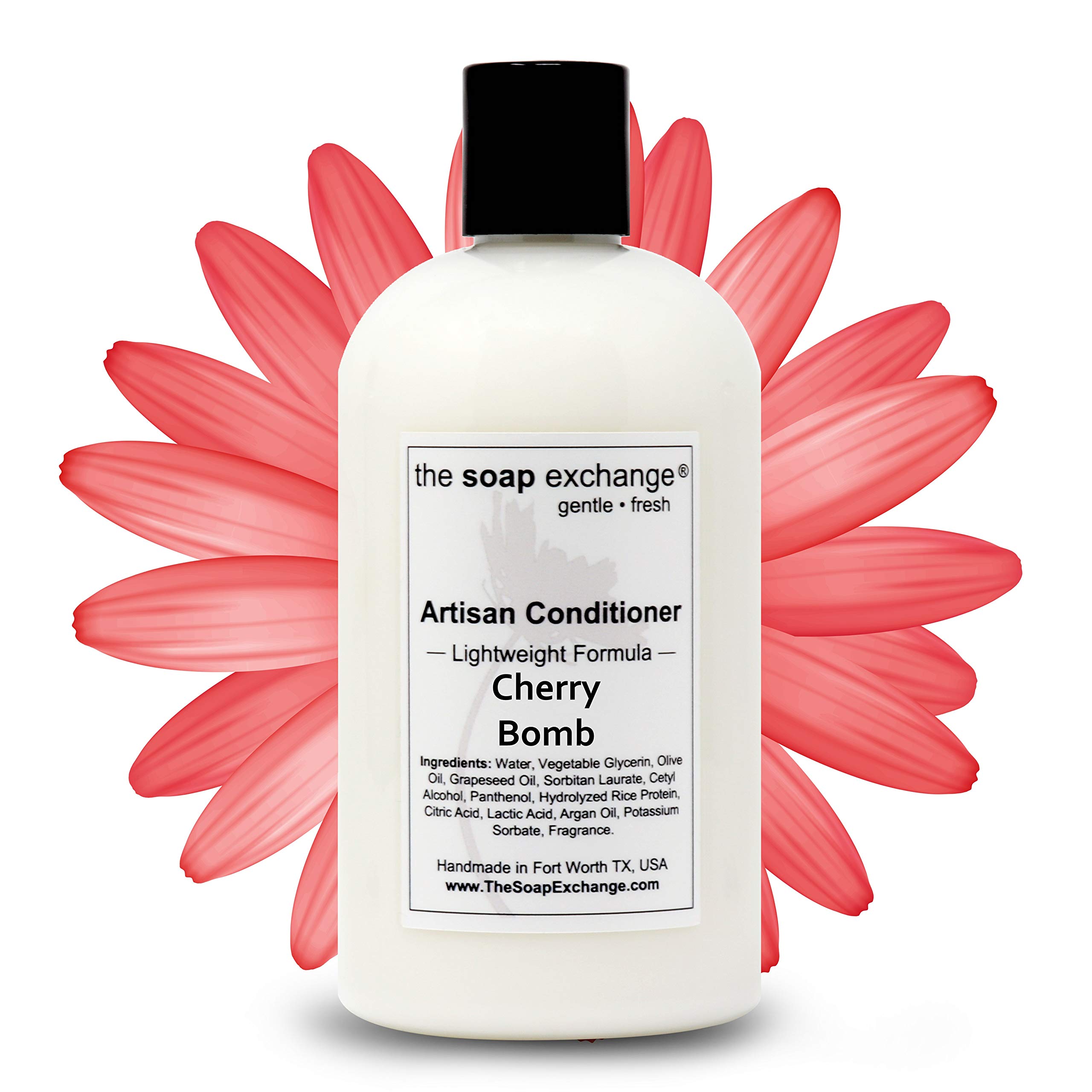 The Soap Exchange Hair Conditioner - Cherry Bomb Scent - Hand Crafted 12 fl oz / 354 ml Natural Artisan Hair Care, Sulfate & Paraben Free, Nourish,