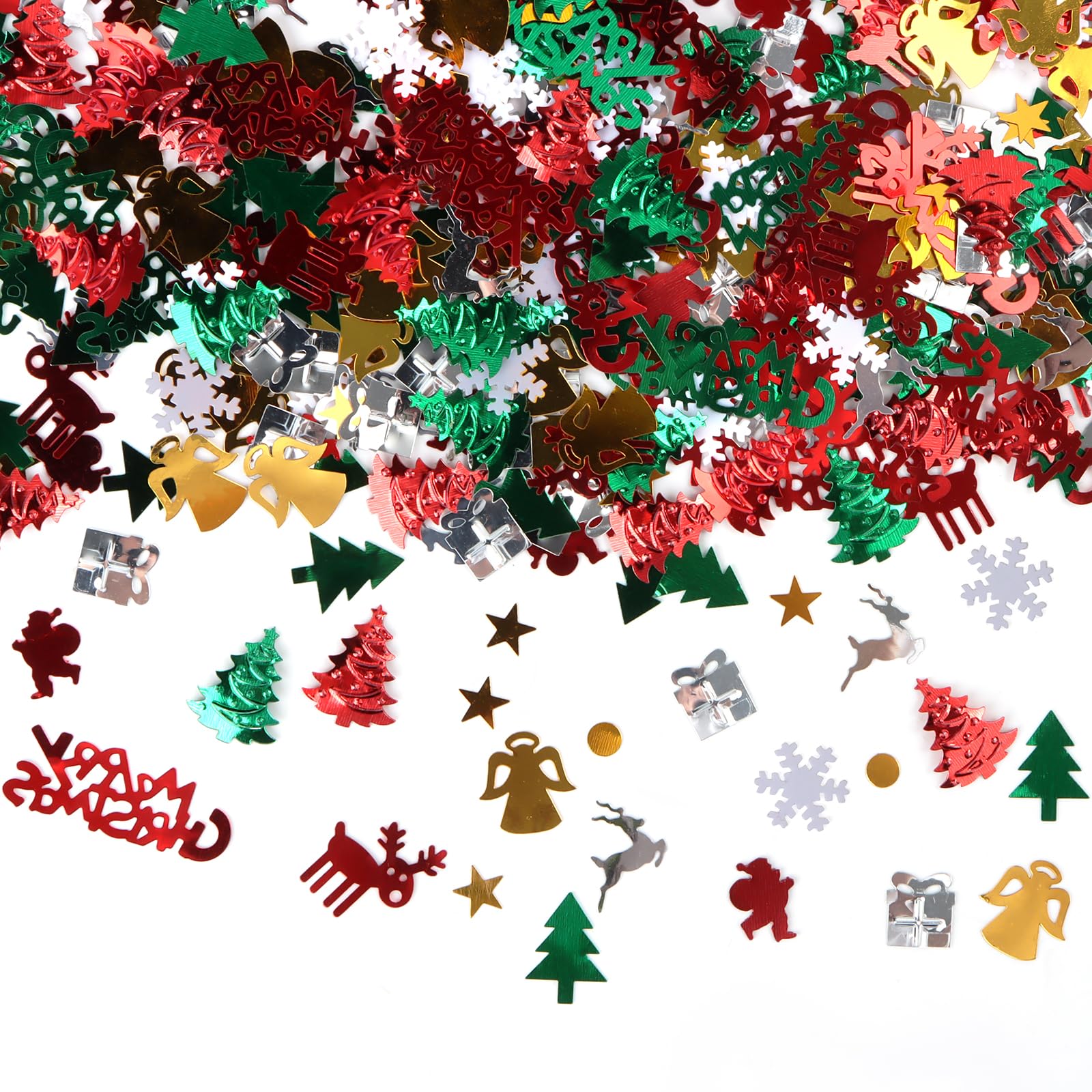 Christmas Table Decoration - Pack of 500 Confetti Snowflake Santa Reindeer Party Decorations, Green Table Shaker