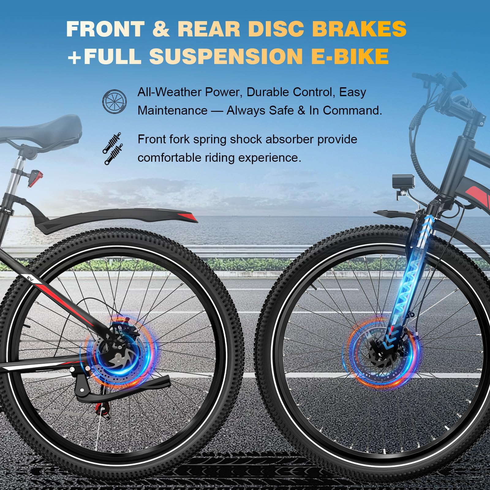 EVERCROSS EK15 Vélo électrique pour Adultes, VTT Electrique 27,5'' avec Pédalage - Application, Moteur 250W, Batterie 36V 13Ah, 15/20/25 KM/H, 7-S Vitesses, Vélos Electriques Urbains pour Unisexe