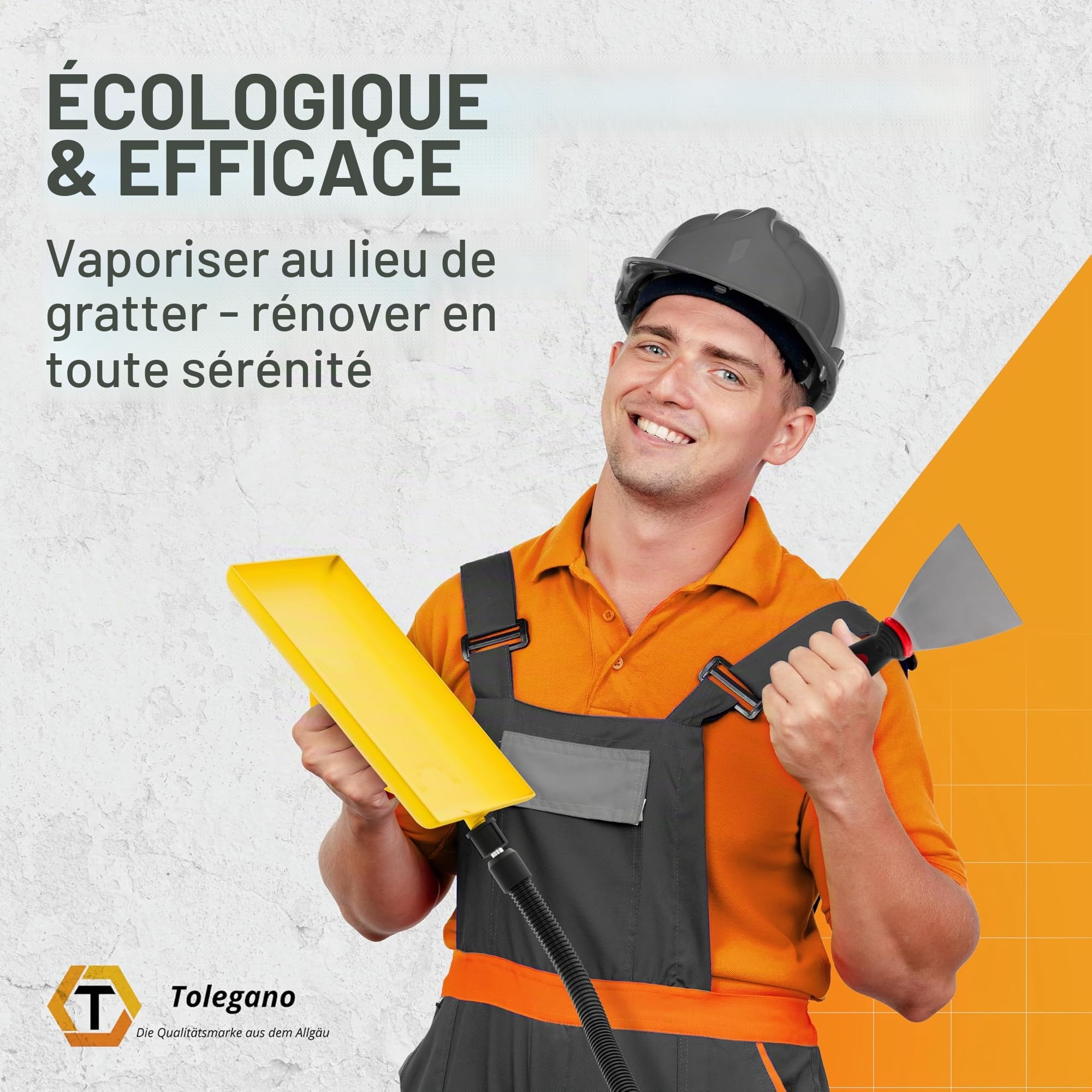 Décolleuse à papier peint, fonctionnement vapeur - Puissance : 2000 W - Réservoir de 4,5 l - Durée de fonctionnement : environ 80 minutes. Décolleuse à papier peint et générateur de vapeur