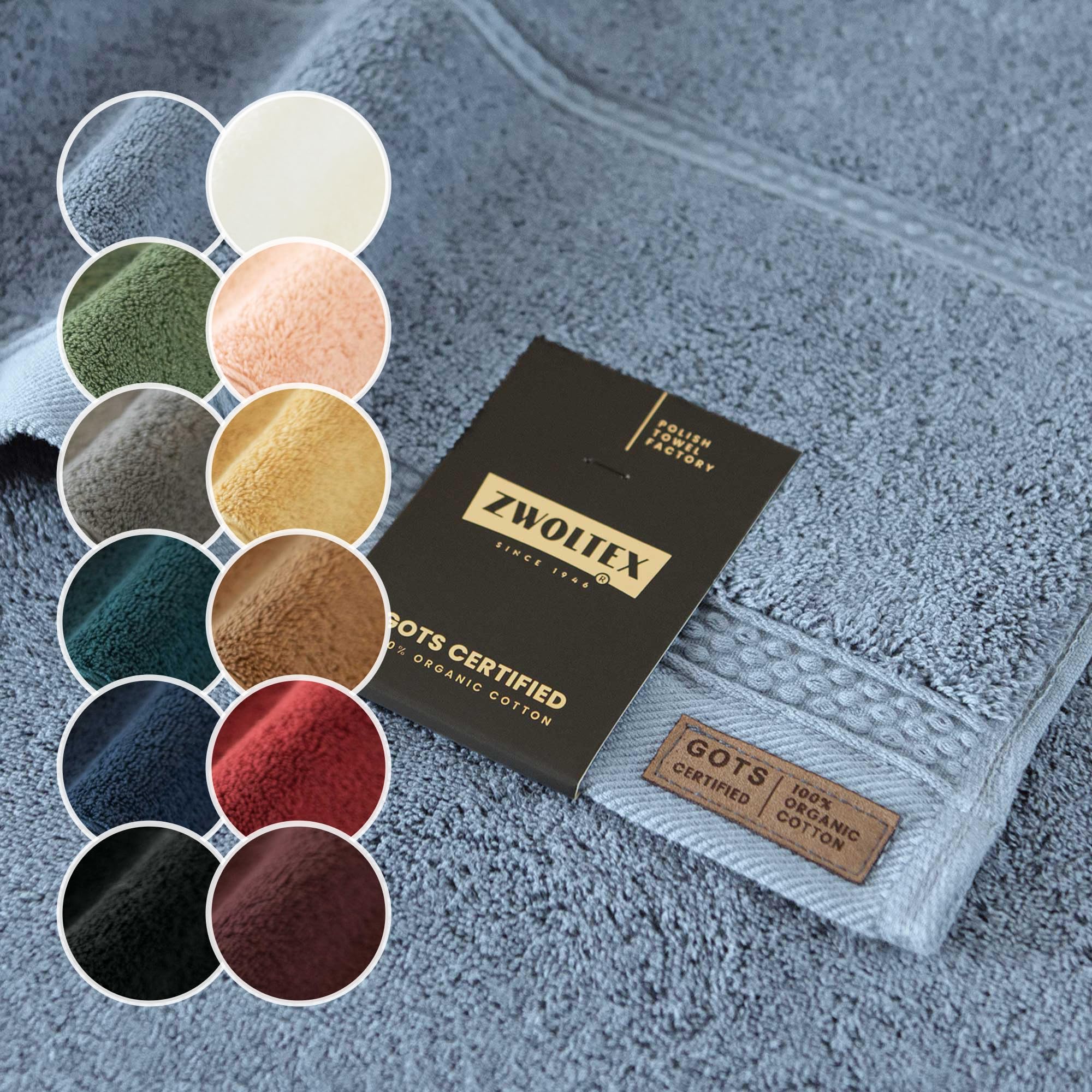 ZWOLTEX - Premium Gästehandtücher 30x50 Blau [4er Set - 650 g/m²], 100% Bio Baumwolle GOTS Zertifizert, ÖKO-TEX, Ultra Weich & Saugfähig - Queen Collection