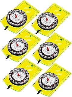6 Pcs Navigation Backpacking Compass Orienteering Hiking Compass Adjustable Map Reading Compass for Boy Scout Kids Outdoor Camping