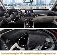 Vista 5 de Tapete antideslizante para tablero de instrumentos compatible con Nissan Altima 2019, 2020, 2021, 2022, 2023, protector solar (borde negro)