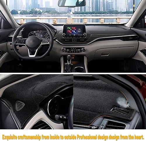 Miniatura 5 de Tapete antideslizante para tablero de instrumentos compatible con Nissan Altima 2019, 2020, 2021, 2022, 2023, protector solar (borde negro)