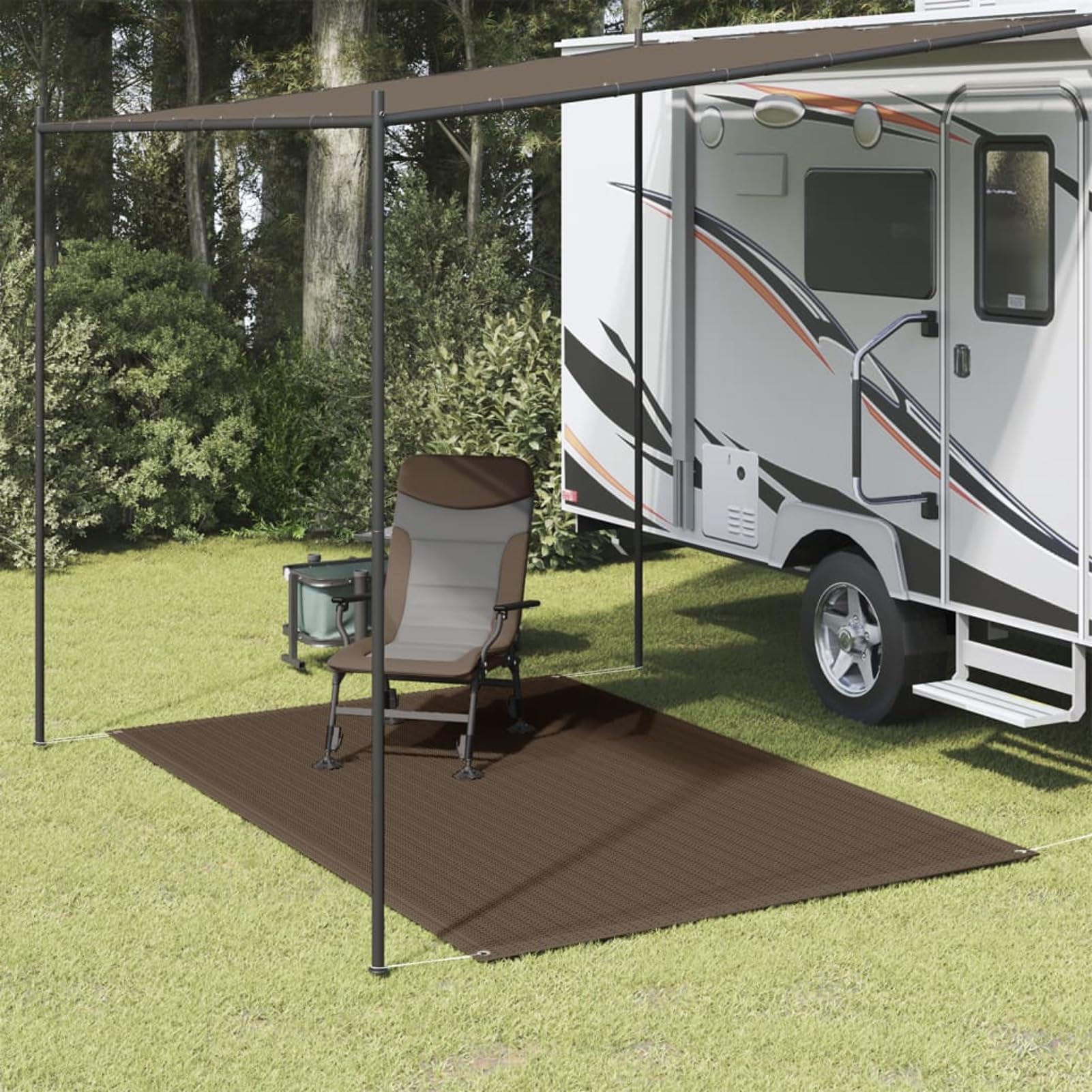 LAPOOH Zeltteppich, Vorzeltteppich, Camping Plane, Teppich Für Camping Vorzelt, Bodenplane Zeltunterlage, Camping Teppich Outdoor, 250x350 cm Braun