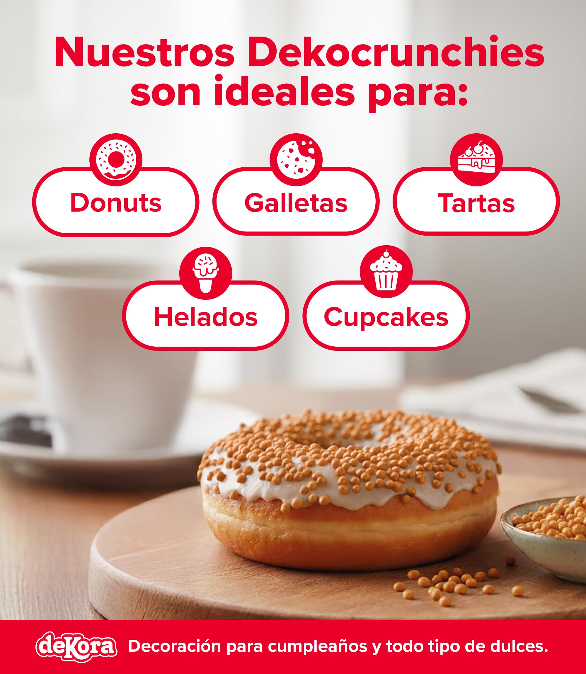 Dekocrunchies Limón 100g Sprinkles de azúcar crujientes Topping repostería perlas comestibles para decoración de tartas
