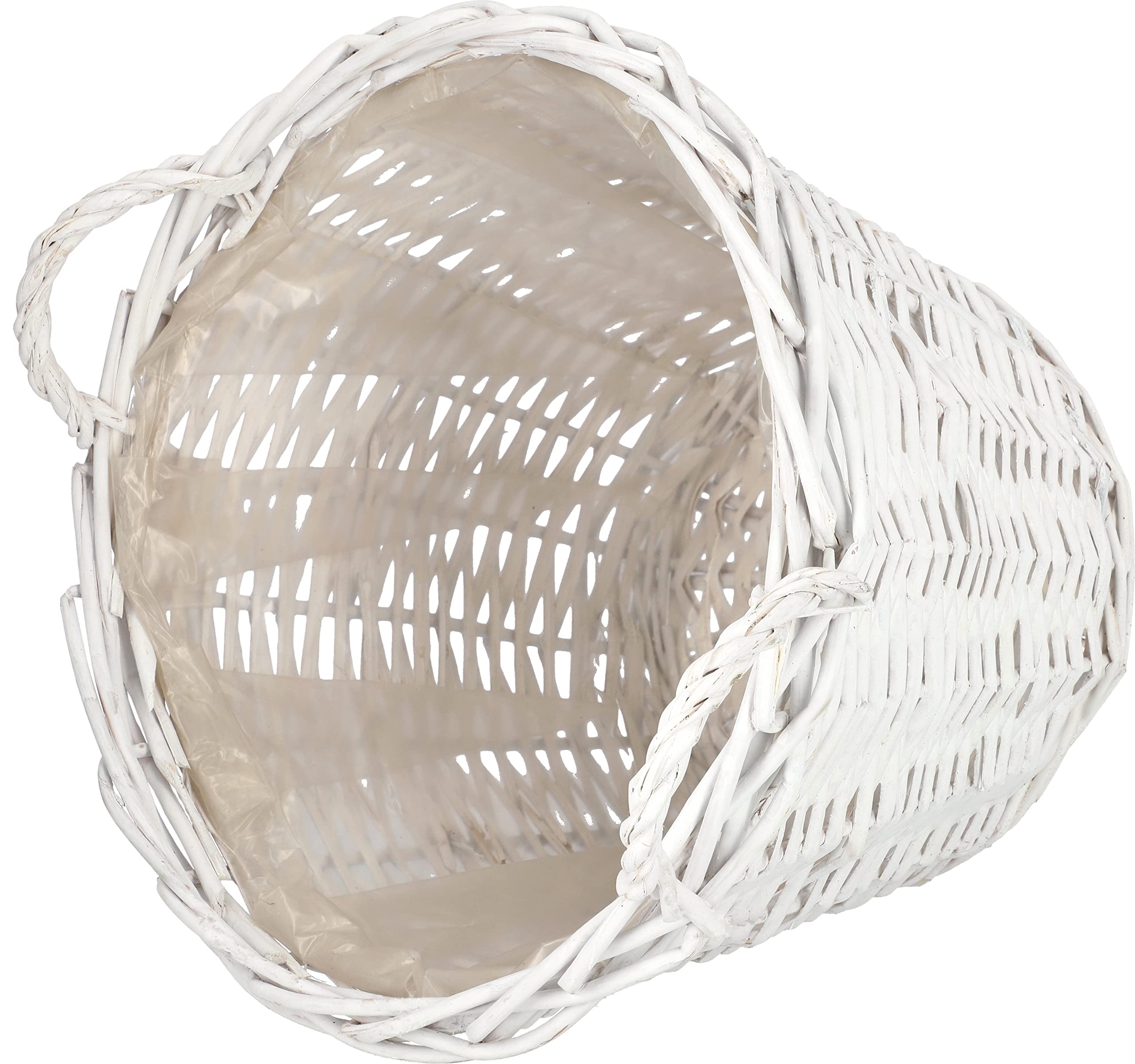 KOTARBAU® Blumentopf geflochten - Korb geflochten - Weidenkorb für Blumen – ⌀ 38 cm – Flechtkorb - Weidentopf – Übertopf – Rustikal – Weiß