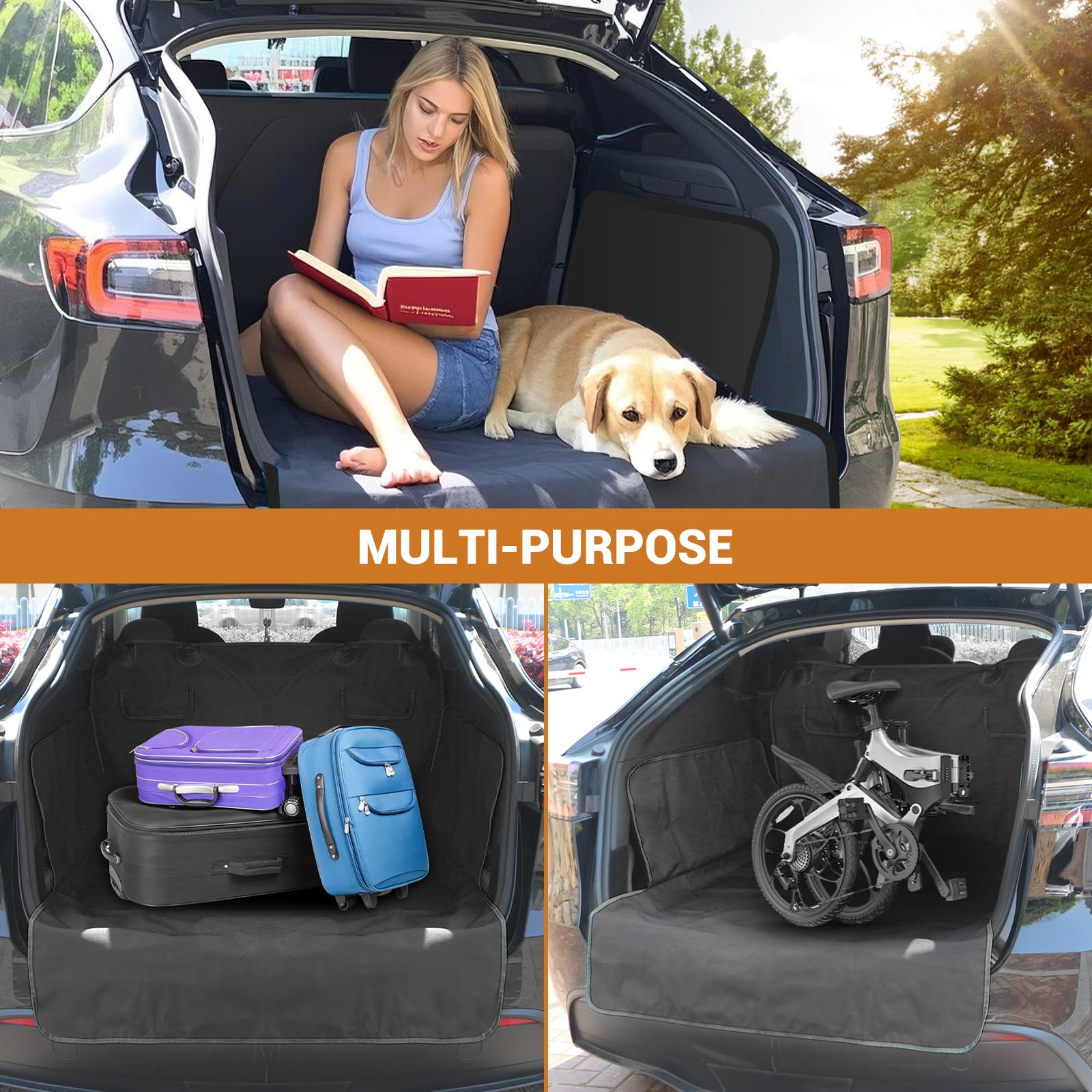 Protection de coffre universelle pour chien - 185 x 105 cm - Imperméable et résistant aux rayures - Pour voiture, SUV