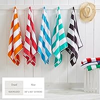 Vista 5 de Great Bay Home Toalla de playa de terciopelo a rayas de cabana 100% algodón (30 x 60).