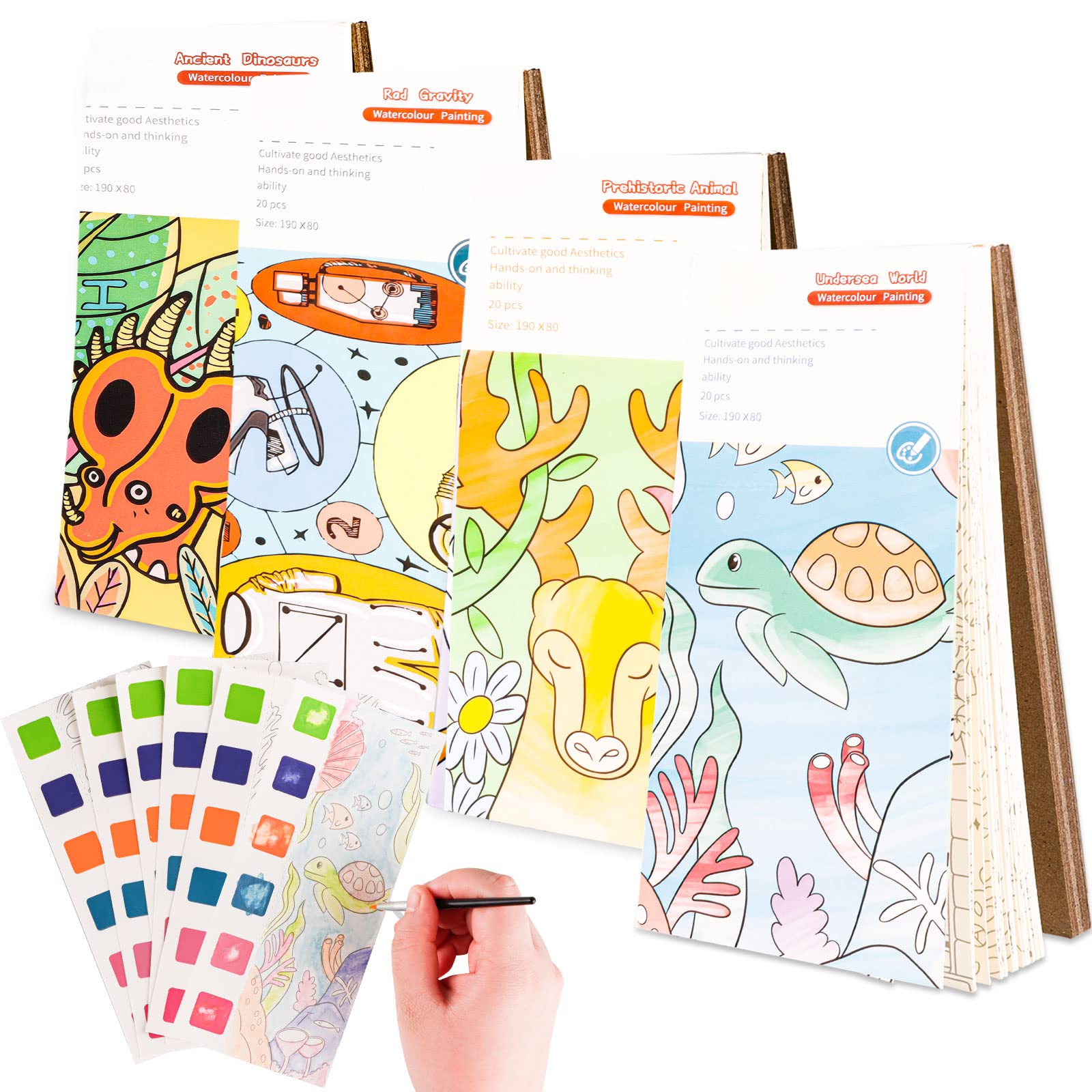 Libro De Pintura Con Agua Para Niños – 40 Páginas Con Paleta De Acuarela Incluida