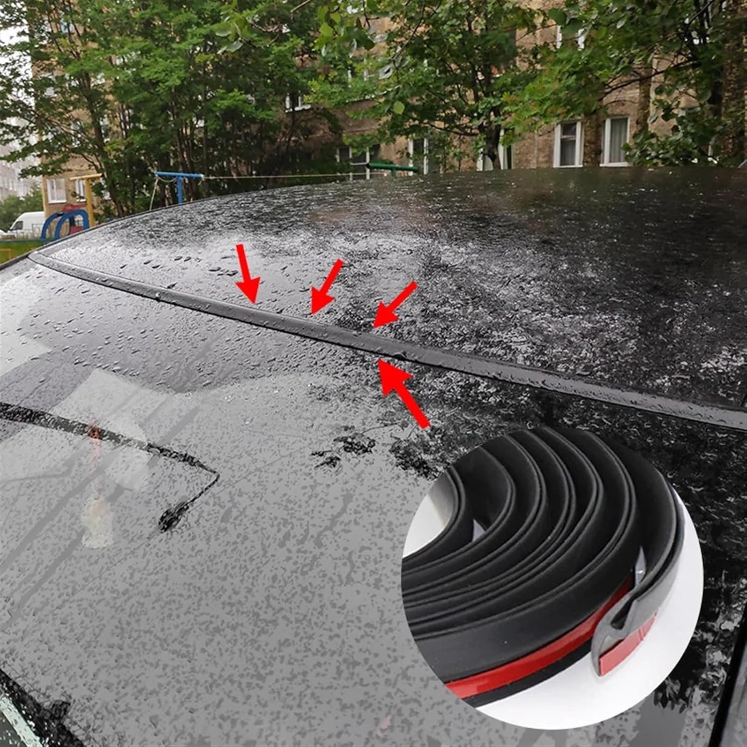 4-8M Windshield Rubber Seal Front Rear Windshield Sunroof Seal Strips Dustproof Sealing Strip for Auto Car Dashboard Windshiel(4 Meters)
