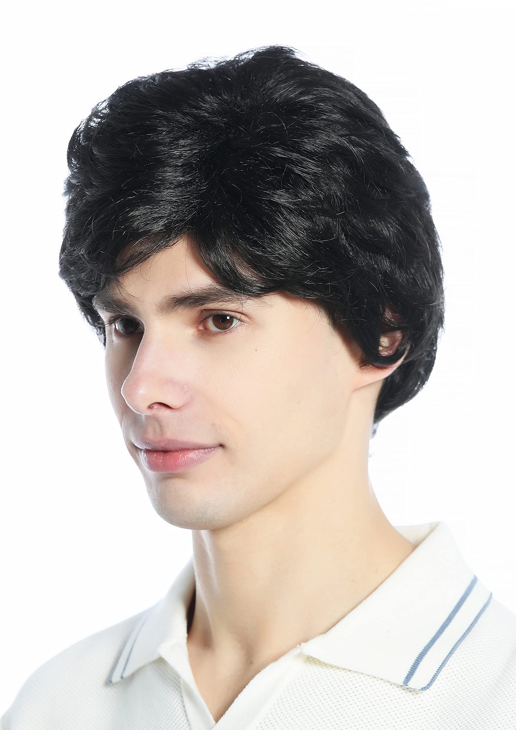 WIG ME UP - DW1335-2 Wig Men Women unisex short slightly waved dense off black-brown, black brown (2) - Image 3