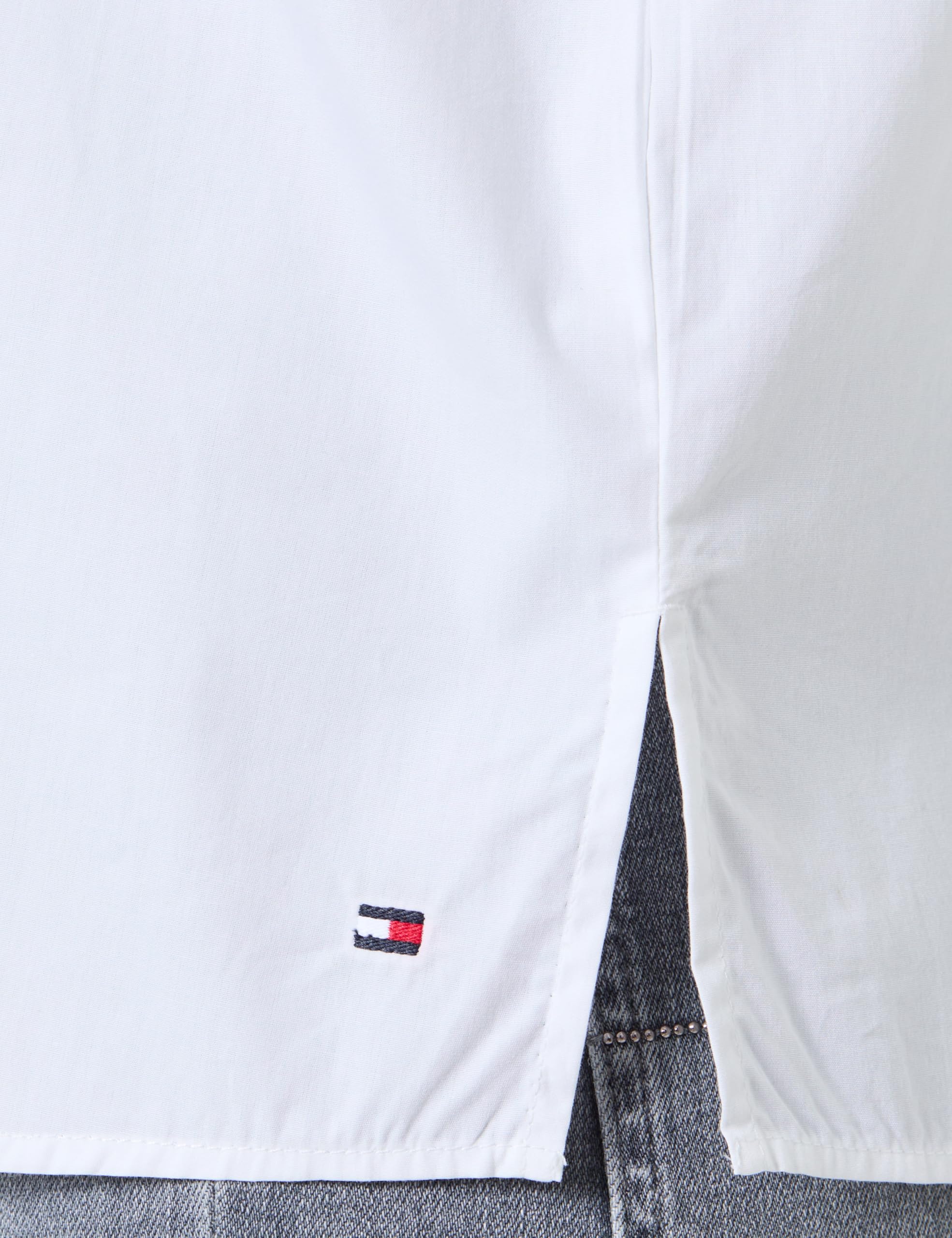 Tommy Hilfiger L Kobiety Bawełniany Dekolt W Serek Balon Ls Bluzka Ww0ww43567