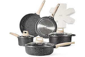 Juego de Caldero Marca Carote - Set Antiadherente de 12 Piezas de Cocina de Inducción