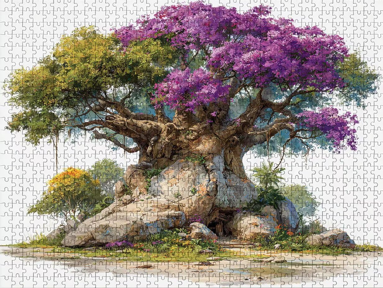 Puzzle Arte con Scatola Albero, Pianta Puzzle Legno 6000 Pezzi Adulti 179x105cm, Attività di Intrattenimento ad Alta Difficoltà, DIY Classici Gioco, Jigsaw Per Tutta La Famiglia, Estate Regalo, 9-6432
