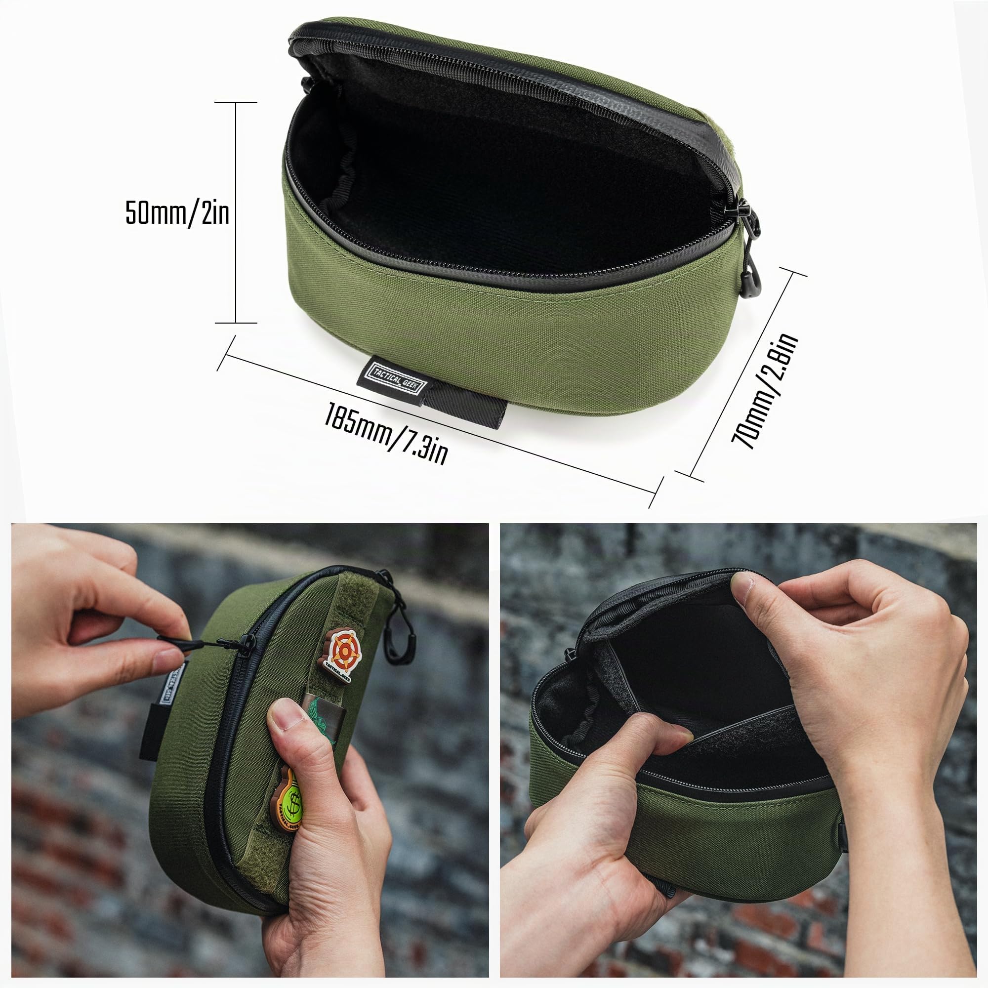 TACTICAL_GEEK EXT7 Custodia tattica per occhiali Molle Custodia rigida antiurto protezione impermeabile Custodia per occhiali robusta all'aperto con clip da per occhiali Molle per occhiali
