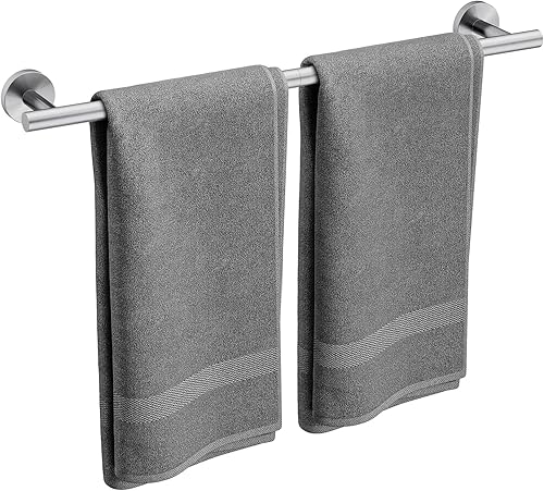 Miniatura 17 de Barra de Toalla Negra Mate, Toallero de Baño de 24 Pulgadas (Longitud Total 26 Pulgadas), Soporte de Toalla Montado en la Pared, Barra de Toalla de