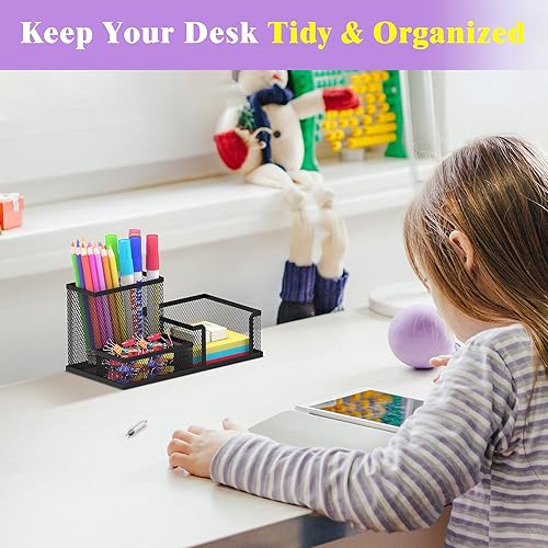 Miniatura 2 de SUPEASY Organizador de escritorio, suministros de oficina con 3 compartimentos, accesorios de escritorio y organizadores de espacio de trabajo para
