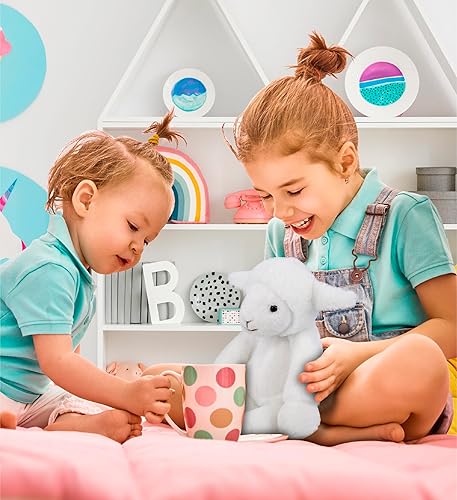 Miniatura 5 de DolliBu Animal de peluche de cordero suave y abrazable de pierna larga adorable juguete de peluche para jugar lindo regalo de vida de granja para