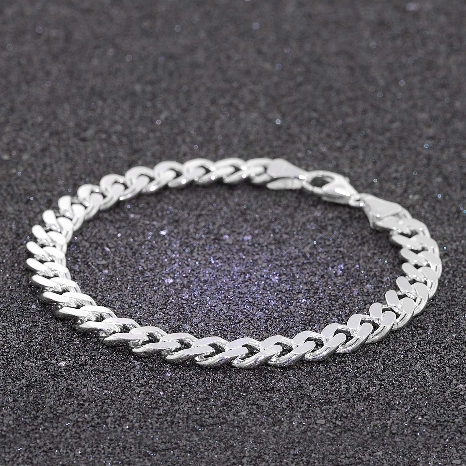 trendor Armband für Männer 925 Silber Panzerkette Massiv Breite 8,2 mm