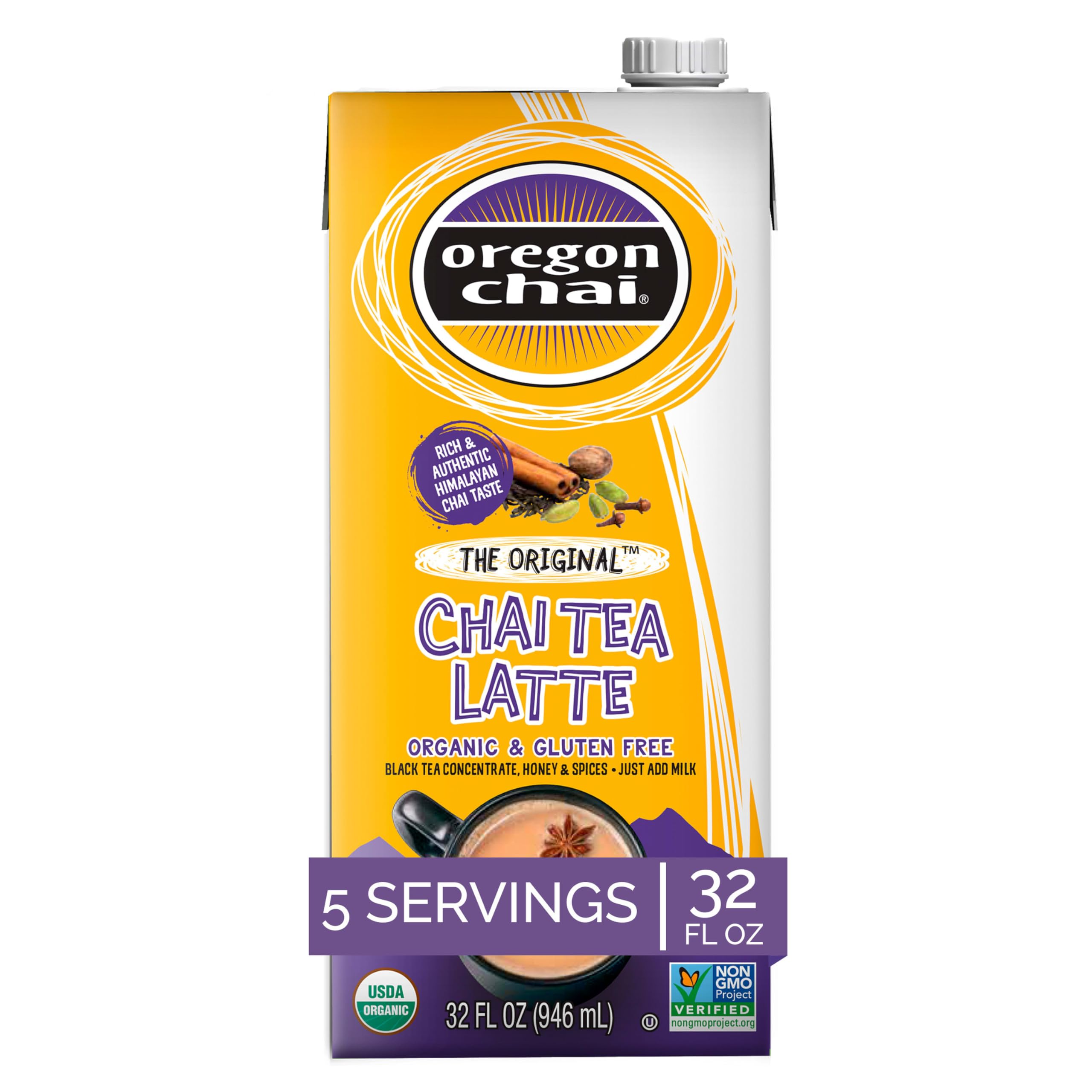 Oregon Chai Original Chai Tea Latte Concentrate, 32 Fl Oz (Pack of 1)