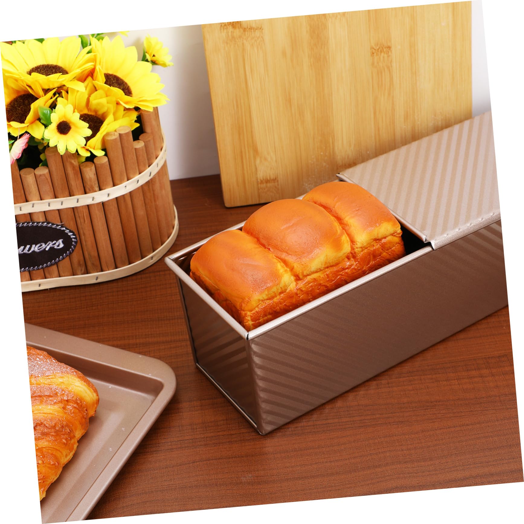 Ipetboom Backform Deckel und Belüftungslöchern Kohlenstoffstahl aus Robuste Rechteckige Vielseitige Kastenform zum Backen von Brot für Küche