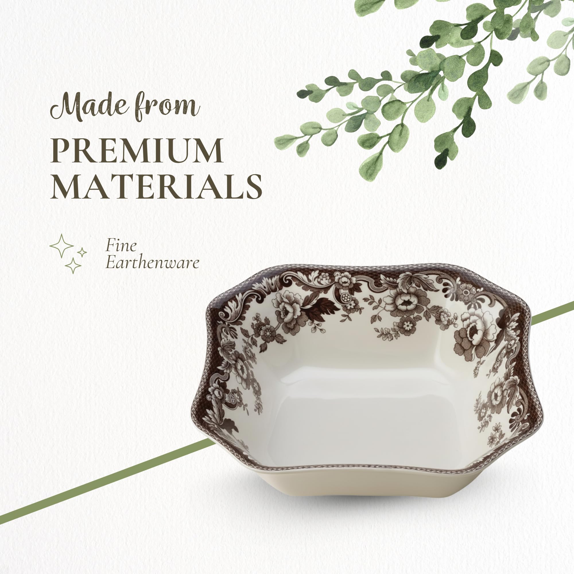 プレート Delamere Square Serving Bowl Amazon.com | Spode Woodland 9.5