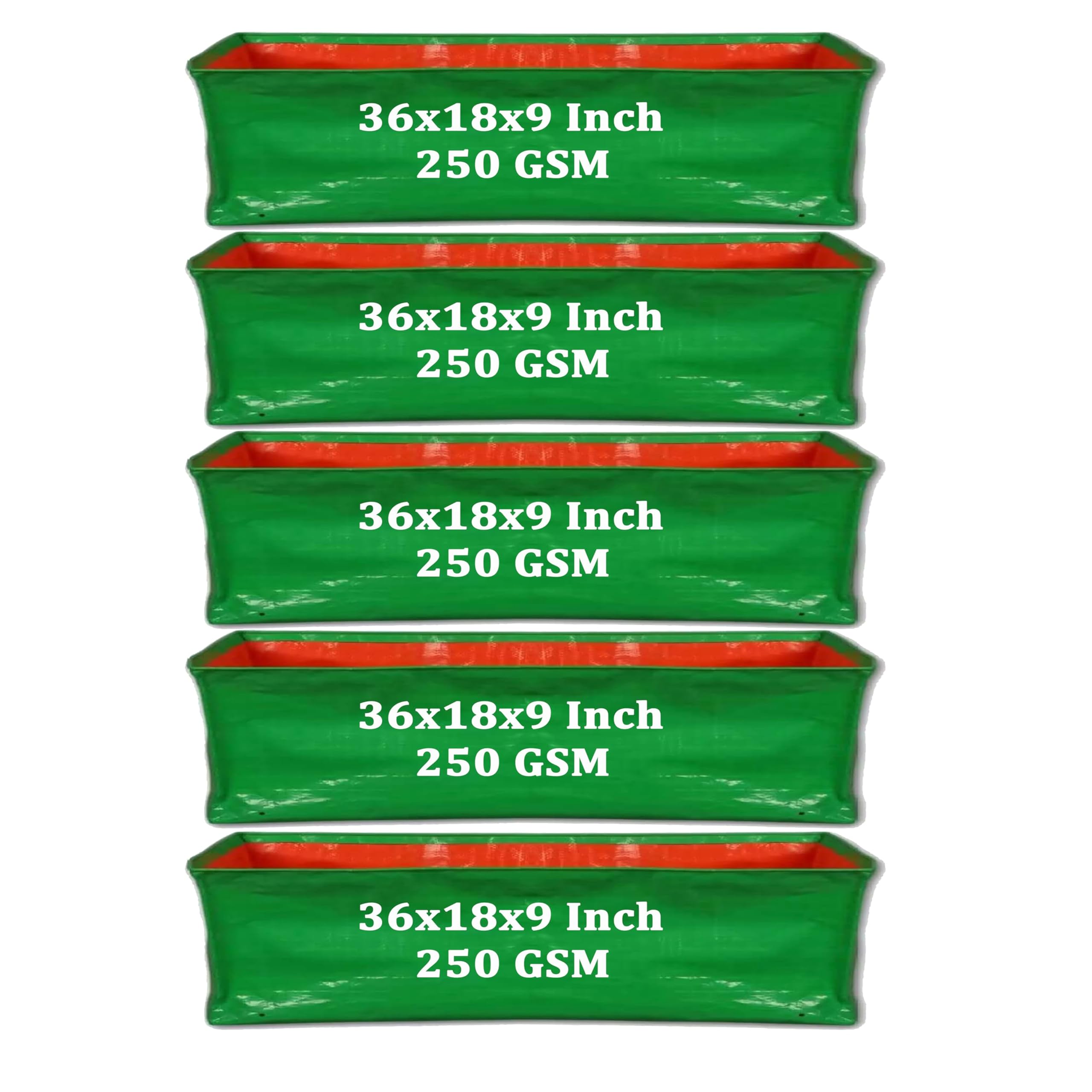 IAgriFarm HDPE UV Treated 250 GSM, 36"X18"X9", Pack of 5 Green Rectangle Grow Bag for Tree Planting and Outdoor Use (B09Z2Y3L5P) Amazon Price History, Amazon Price Tracker