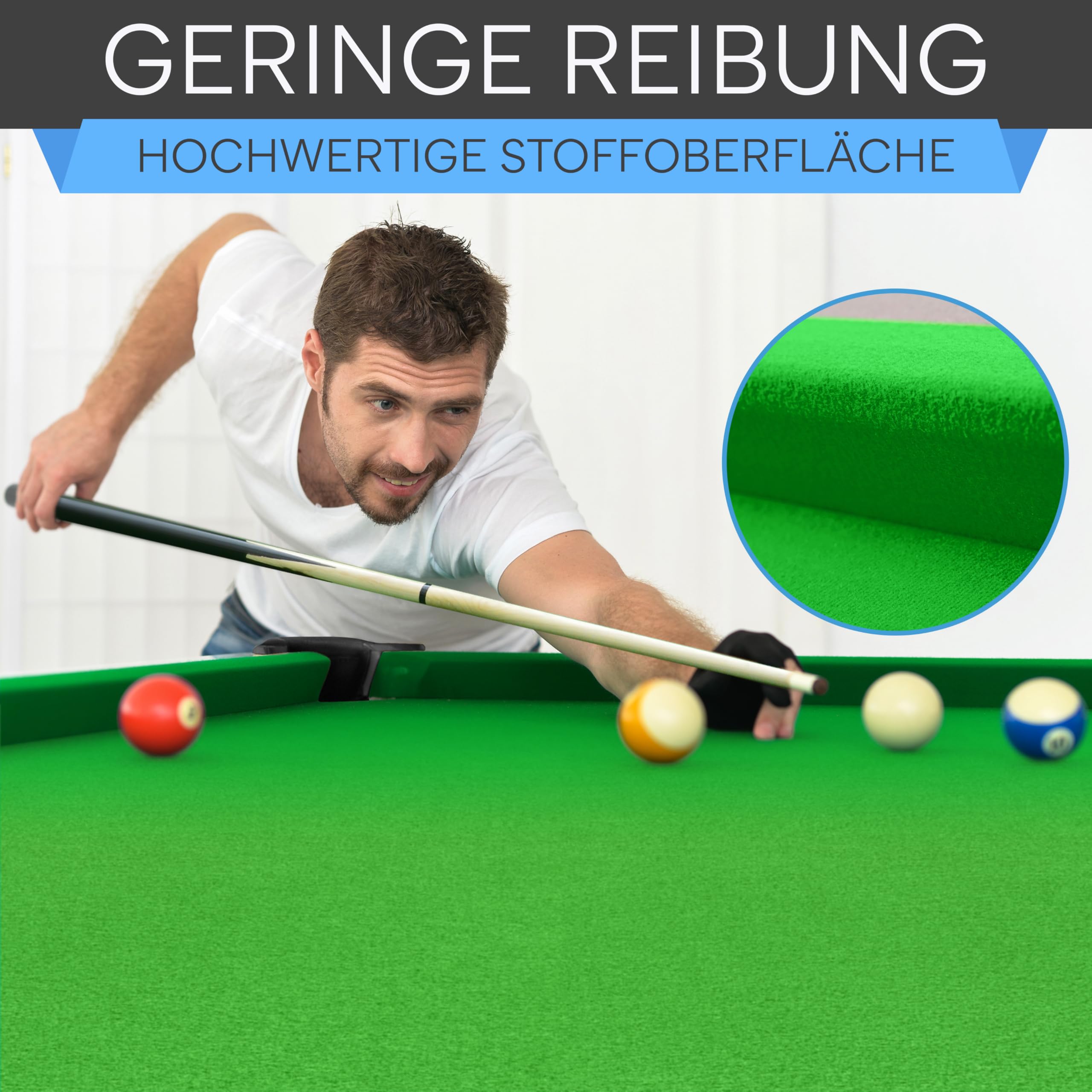 SereneLife 6-Fuß Klapp-Pooltisch – Tragbarer Billardtisch – Inklusive 2 Queues, vollständigem Ballset, Kreide, Bürste – Klappbarer Pooltisch für Kinder und Erwachsene