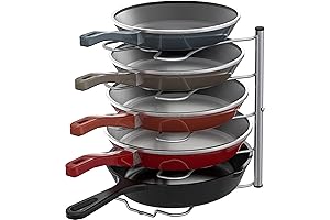 Simple Houseware Silver Metal Pan Organizer Rack: Maximizing Kitchen Space and Organization