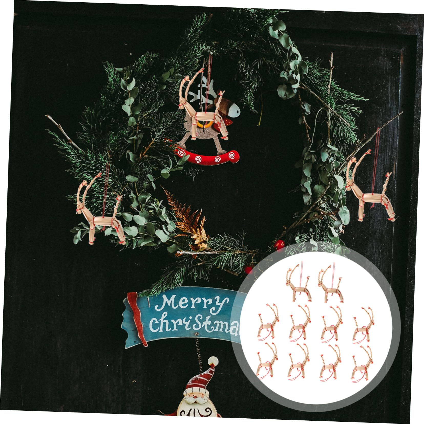 IMIKEYA 40 Stück Weihnachts Strohdekorationen Schneeflocken Ornamente Große Stroh Weihnachtsdekorationen Weihnachtsbaum Anhänger Weihnachten Christbaumkugeln Kugeln Weihnachts