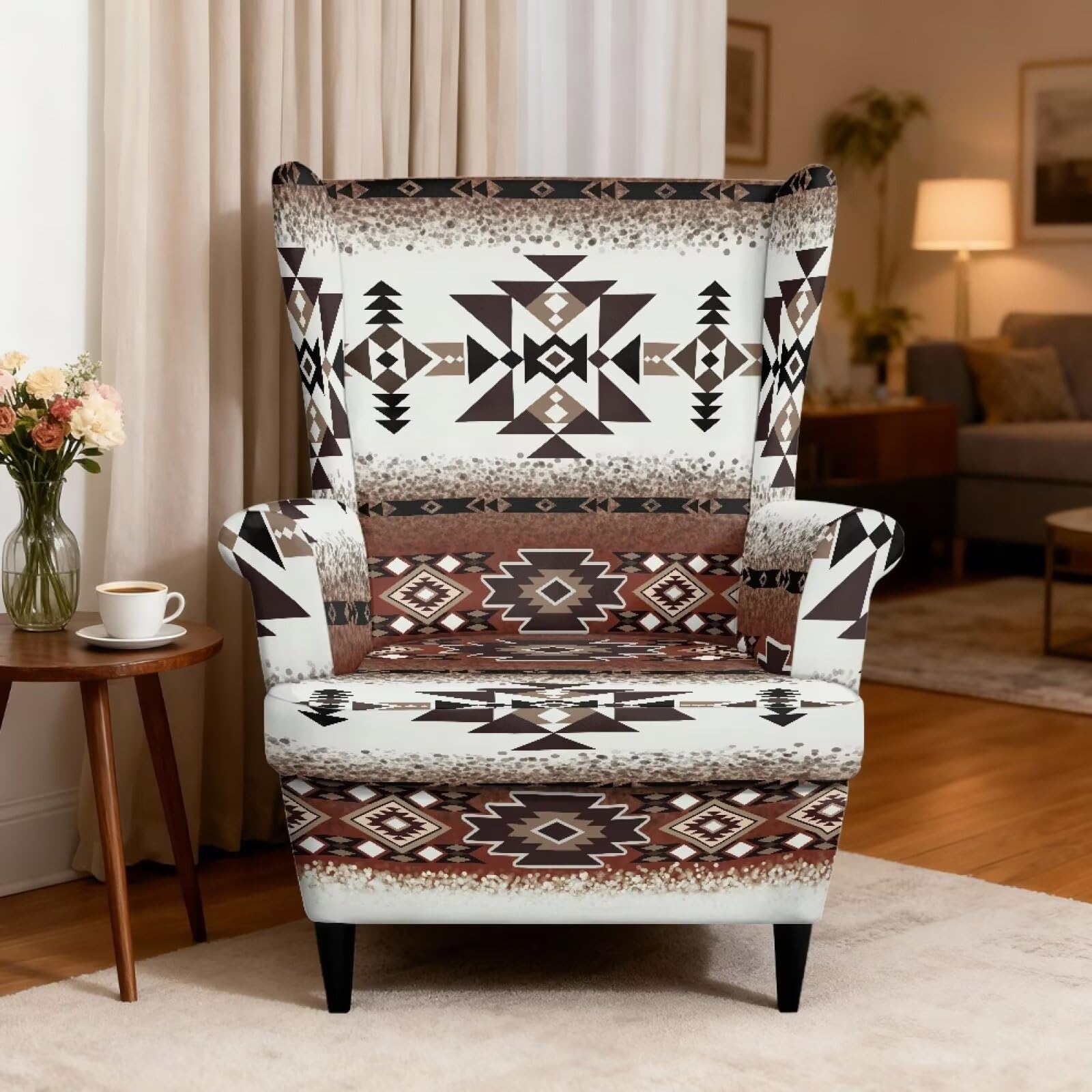 Funda para sillón orejera elástica ideal para proteger muebles en salones familiares