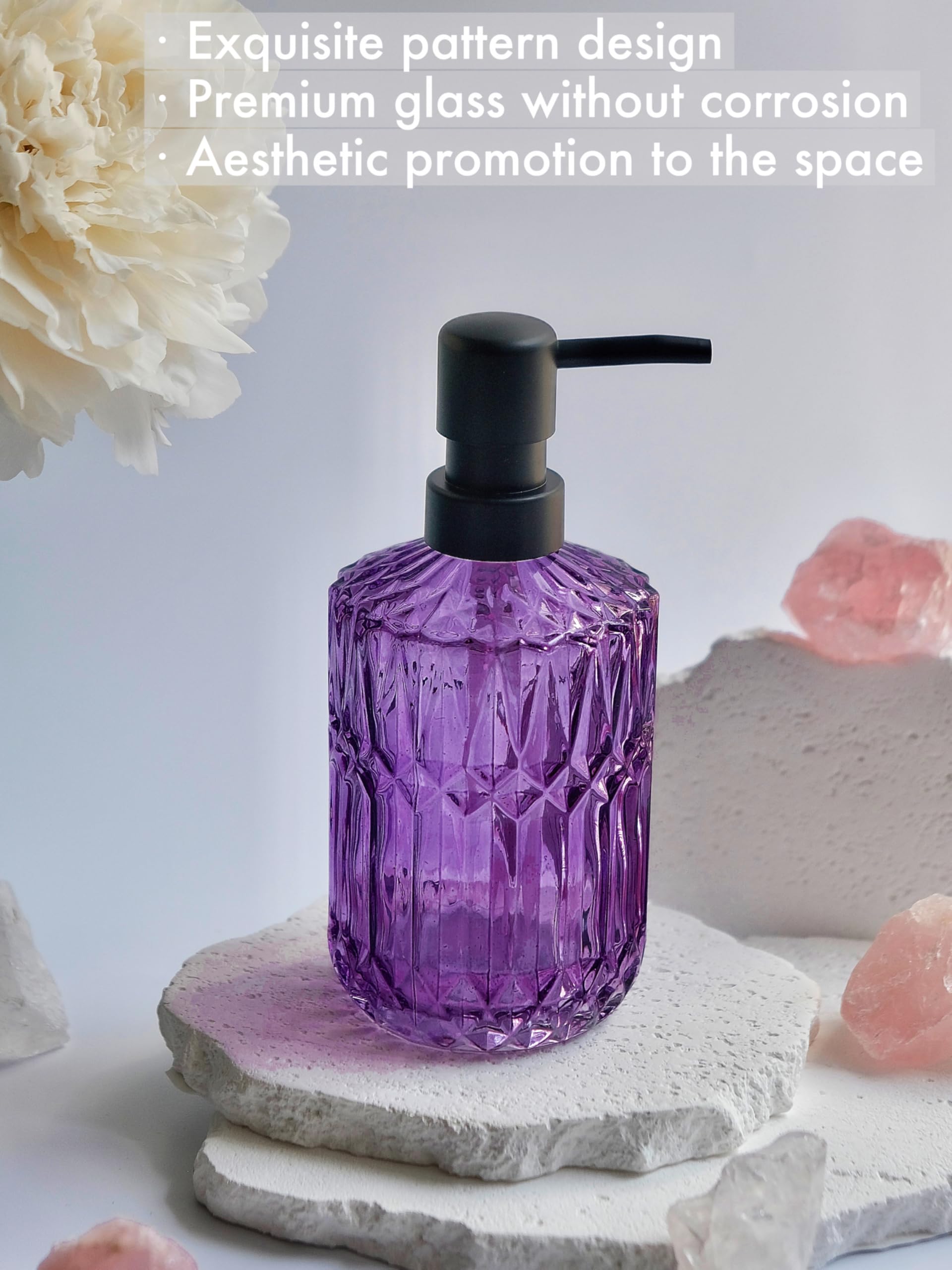 LaMarriti Purple Soap Dispenser with Rust Proof Pump - Image 2