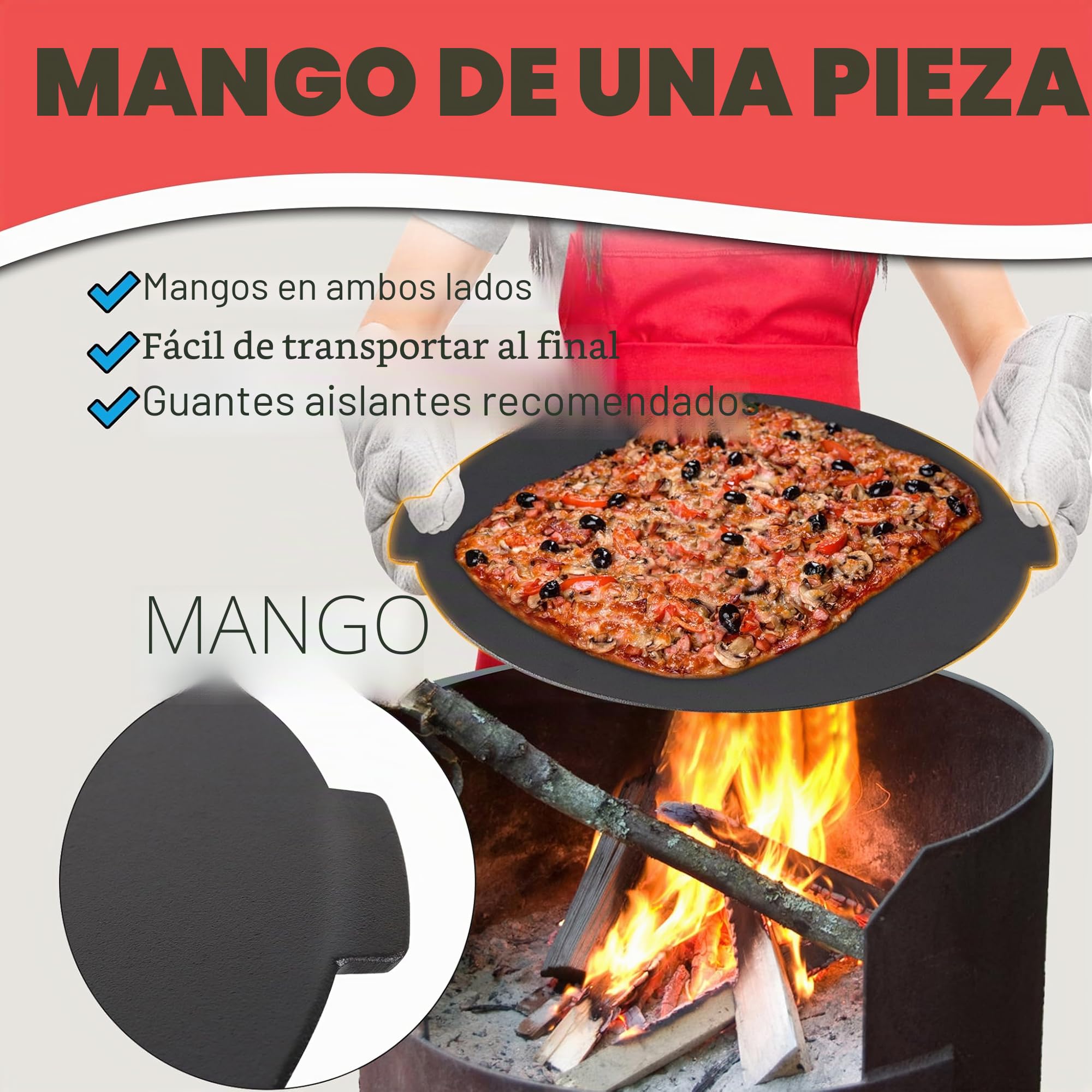 Froadp Plancha Estera para Barbacoa de Camping de Hierro Fundido Alfombrilla para Parrilla de Gas o Carbón con 3 Patas y Bolsa de Almacenamiento Barbacoa Accesoriospara Fiesta en Jardín (Ø45cm)