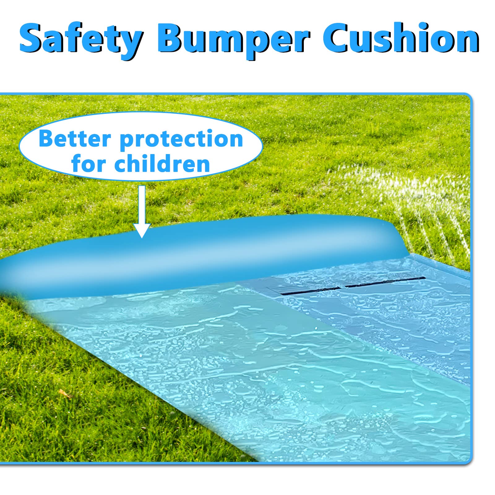 Wasserrutsche 550x145cm Doppel Wasserrutsche mit 2 Bodyboards Hai-Stil Outdoor Wasserrutschmatte für Kinder