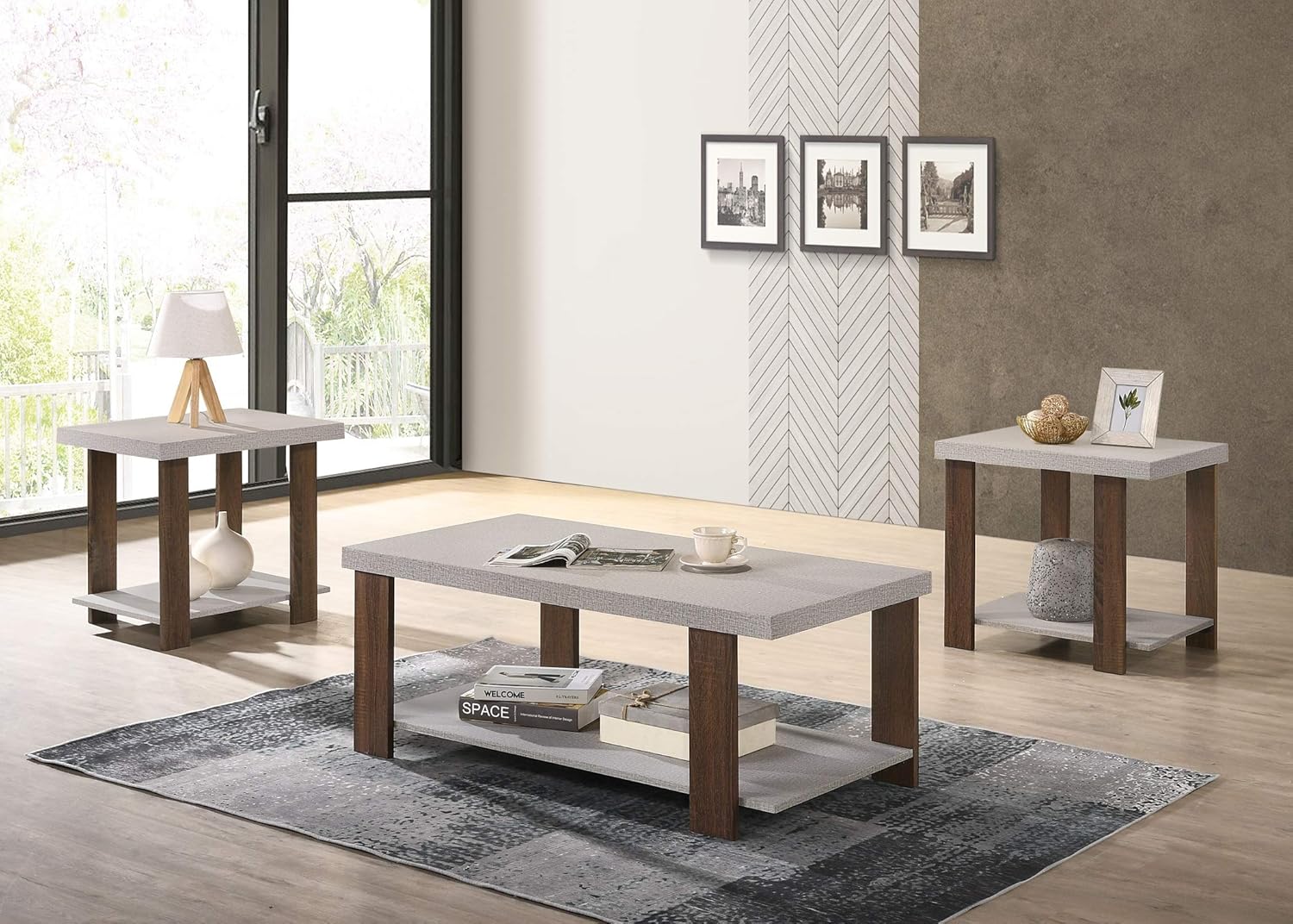 ViscoLogic VIDIA MidCentury Modern 2Tier Rectangle Center Coffee