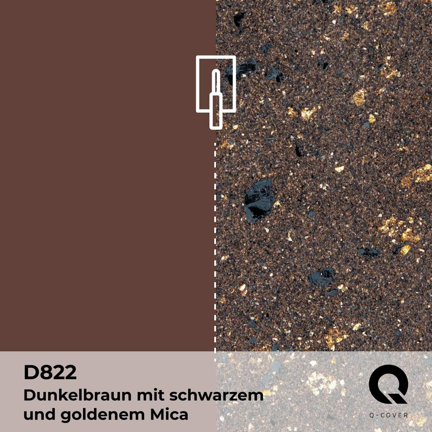 Quarzgrund für Dekorativer Putz mit Mica Dunkelbraun D822 7,5KG | Acrylatdispersion Grundiermittel Innen & Außen für Wände und Decken Grundierung Schutz Mosaikputz ca. 0,3-0,4 KG/m2