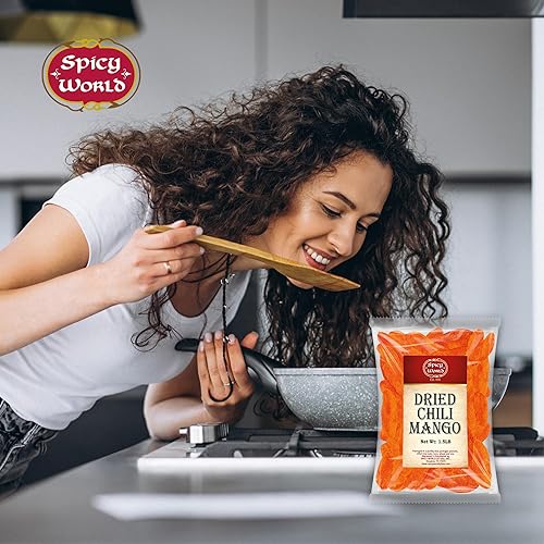 Miniatura 5 de Spicy World Bolsa Jumbo de mango de chile seco, 1.5 libras, rebanadas de mango natural saborizadas con especias de chile