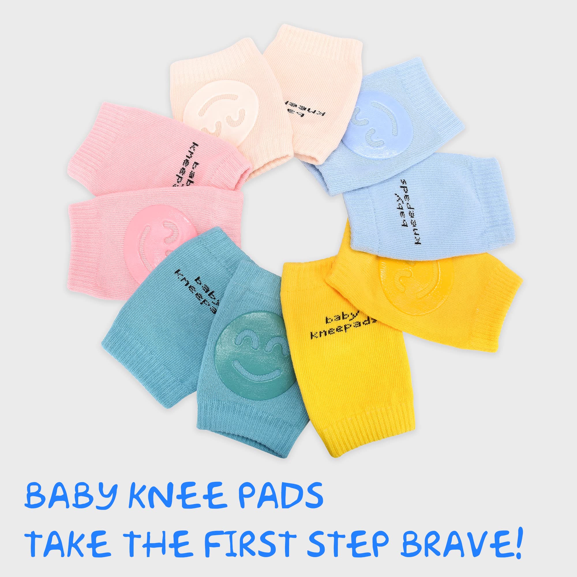 SooGree Rodilleras para bebé (5 pares) para gatear, calcetines antideslizantes antifricción para bebés de 6 a 24 meses