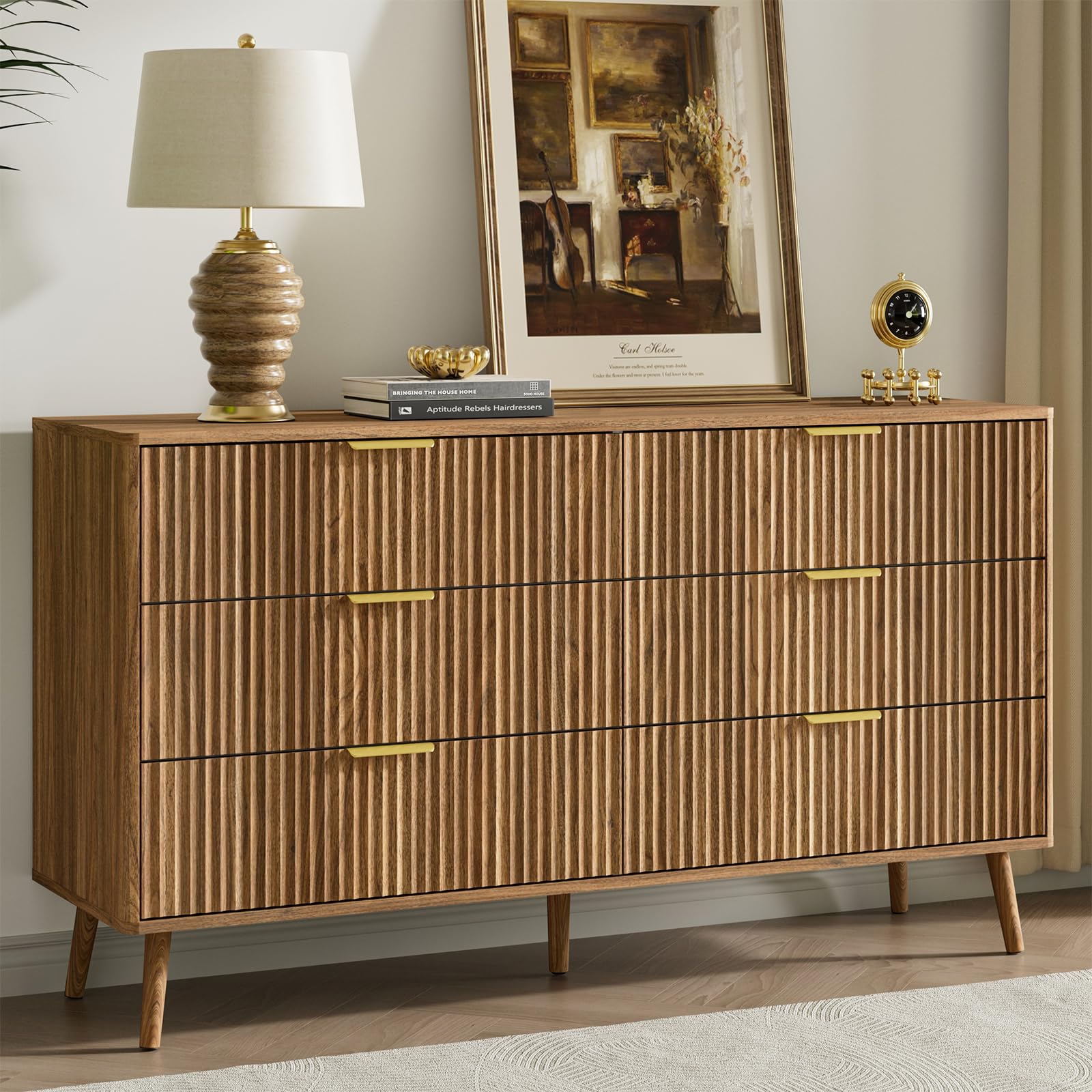 6 drawer modern dresser MONSLIPA 6 Drawer Dresser for Bedroom, Storage Organizer Chest of Drawers  for Living Room Hallway Entryway, Black