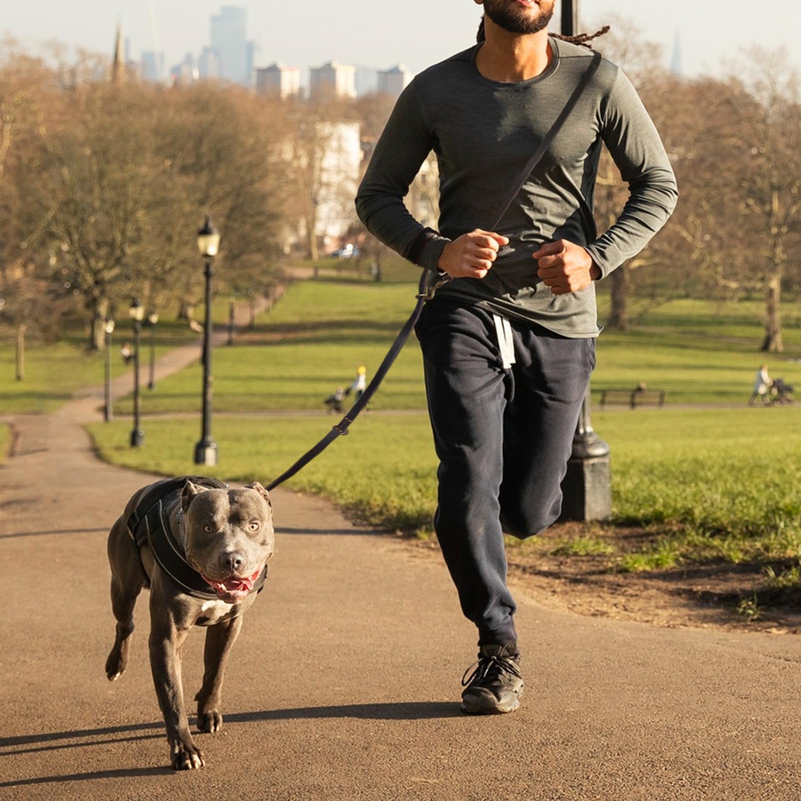 Hundeleine aus Leder, 2,4 m, strapazierfähig, echtes Leder, multifunktional, Starke Lederleine für kleine, mittelgroße und große Hunderassen, Hund Zubehör