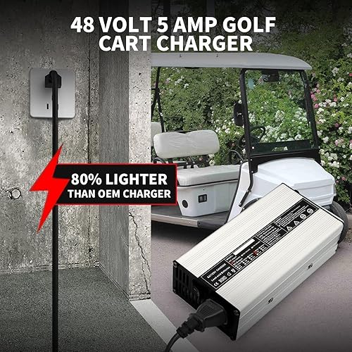 Miniatura 4 de Cargador de carrito de golf de 48 voltios para TXT DS RXV con enchufe triangular estilo 3 pines 5Amp