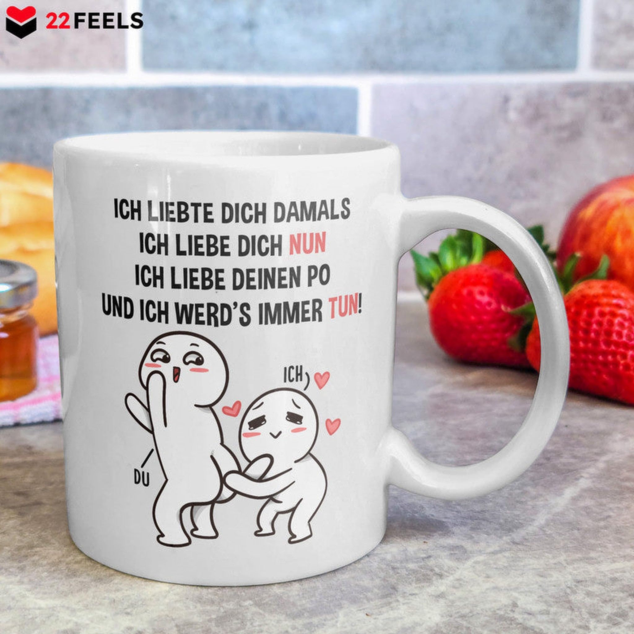 22Feels Jahrestag Tasse „Ich Liebe Dich So Lange“ – 320 Ml, Weiß, Beidseitig Bedruckt, Spülmaschinenfest