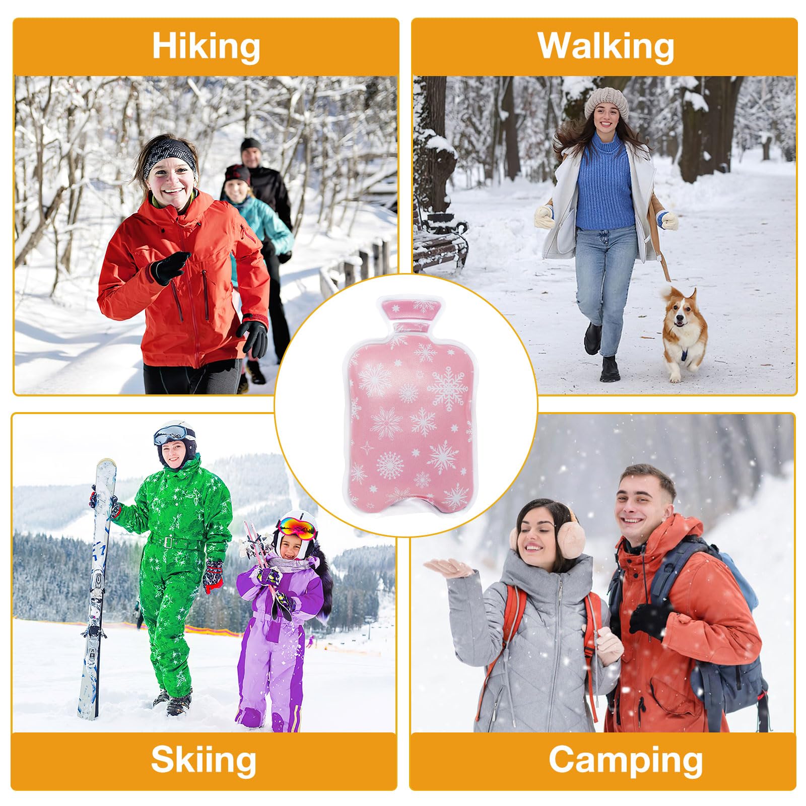 Ogrzewacze do rąk wielokrotnego użytku, 6 szt., Kizozo Instant Hand Warmers Click, ocieplacze kieszonkowe, żelowe podkładki grzewcze, prezent zimowy dla dzieci, kobiet, mężczyzn