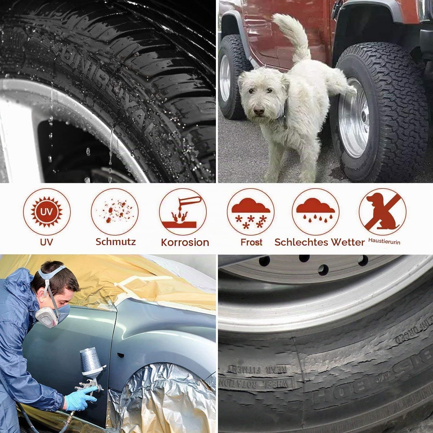 4 Reifenabdeckungen für FIAT Panda 3 (III) 312/319 I 2012-2022
