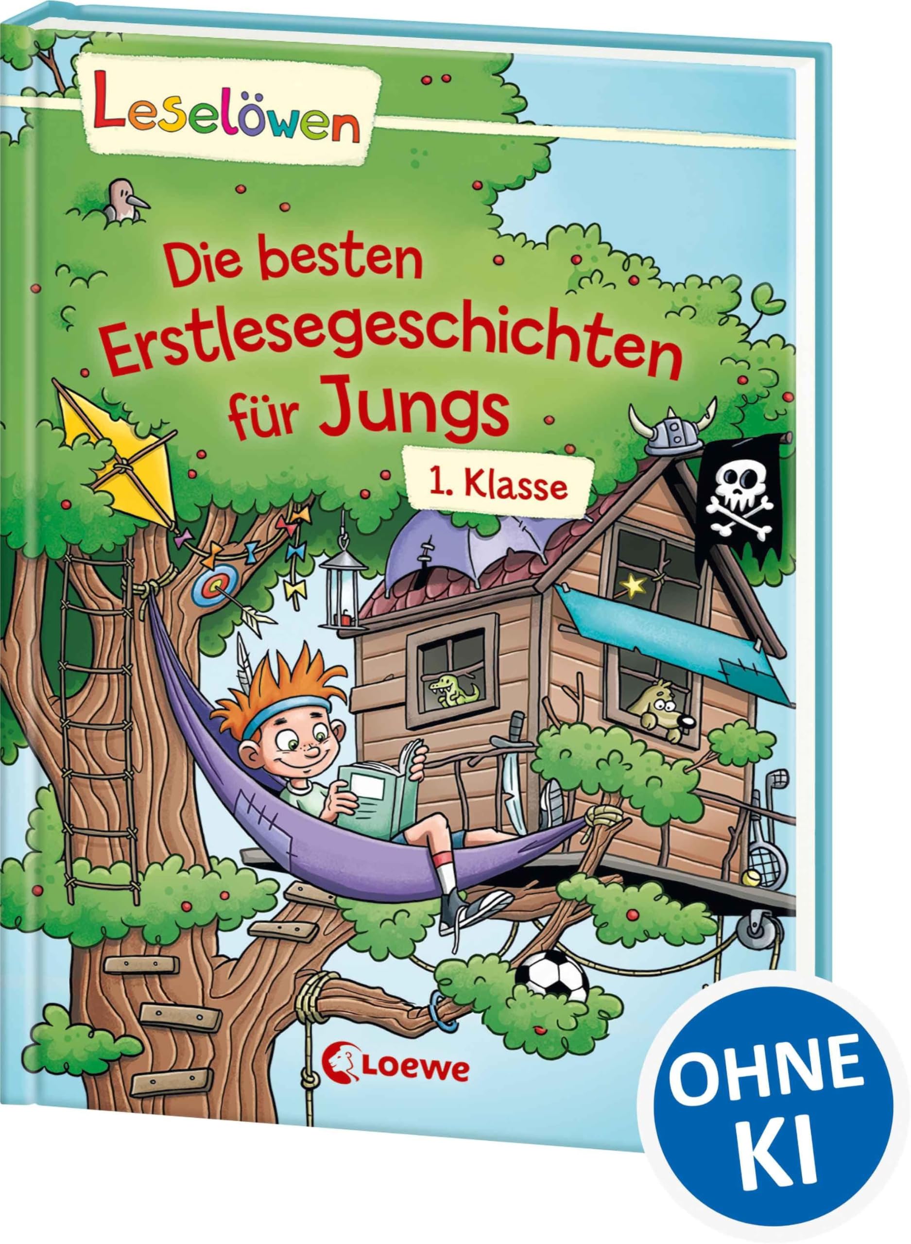 Leselöwen – Erstlesegeschichten Sammelband – Für Jungen der 1. Klasse, mit großer Fibelschrift, vielen farbigen Illustrationen, Hardcover