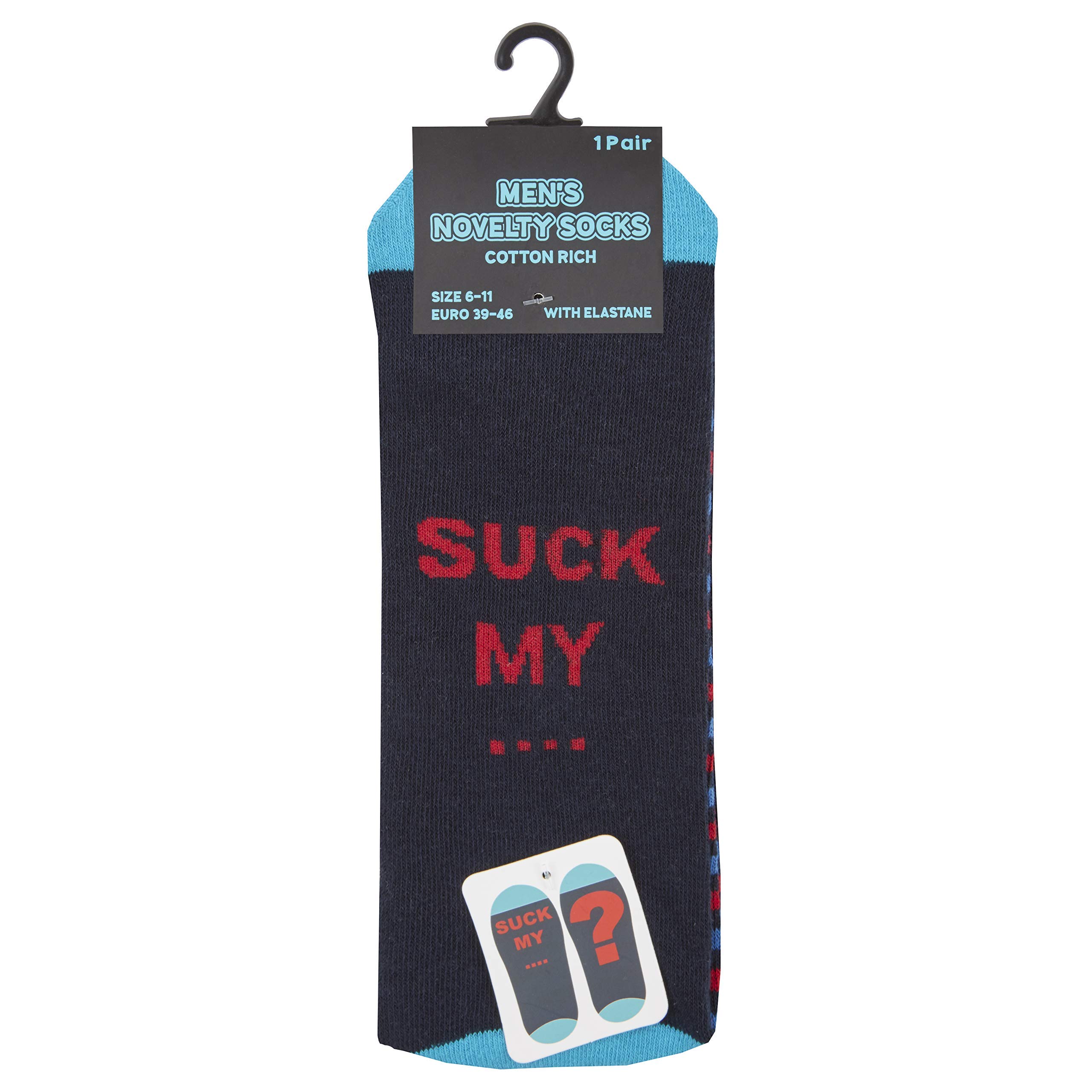 Baum Men's Suck My ? Novelty Slogan Design Socks (Suck My ?)