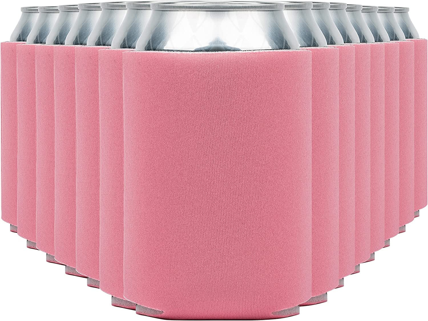 Blank Beer Can Coolers Sleeves (30-Pack) Soft Insulated Beer Can Coolies - HTV Friendly Plain Koolies in Bulk for Beer Cans &amp; Bottles - Coolie Blanks for Vinyl Projects &amp; Wedding Favors (Salmon)
