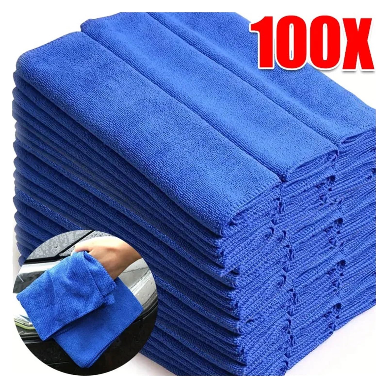 MUSM 100 Pcs Cleaning Towels Multi-Purpose Car Wash Drying Polishing Cloths Reusable Household Cleaning Cloths for Fit for — view 2